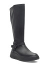 FitFlop F Mode Folded Knot Flatform Tall Stretch Boots   Black   39