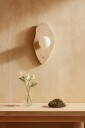 Javoren vegglampe 10 cm - Beige Hvit
