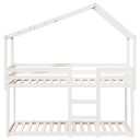 Køyeseng med tak hvit 90x200 cm heltre furu