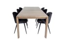 Venture Home Slider Spisegruppe Forlengningsbar 170 cm Rektangulær med 6 Velvet Stoler Sort