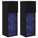  Vegghengte TV skap 2 pcs Svart Eik 30,5 x 30 x 90 cm
