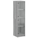 vidaXL Highboard med glassdører grå sonoma 35x37x142 cm