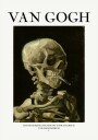 Head of a skeleton with a burning cigarette Poster Plakat / 40x50cm