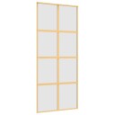 vidaXL Skyvedør gull 90x205 cm frostet ESG glass og aluminium