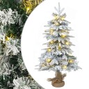 vidaXL Mini-juletre med snø 90 cm 50 LED-lys Varmhvit PVC og PE