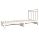 vidaXL Uttrekkbar dagseng hvit 2x(90x190) cm heltre furu