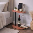 Justerbart sidebord i bambus – C formet plassbesparende design