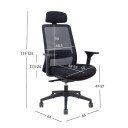 Kontorstol HOME4YOU Santo Svart meshstoff - Svart