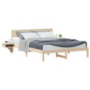  Sengeramme med nattbord Brun 160 x 200 cm Heltre furu