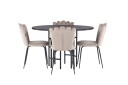 Venture Home Copenhagen Spisegruppe 115 cm Rund med 4 Limhamn Stoler Beige