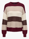Only Atia Long Sleeve Stripe Pullover Knit Hvit M