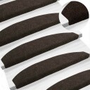  Selvlimende trappematter 15 pcs Mørk brun 80 x 24,5 x 3,5 cm