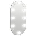 vidaXL Speil med LED-lys 60x30 cm glass oval