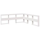  Bokhylle sengegavl L-formet hvit 180 cm heltre furu 8721158637314