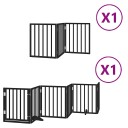 Vidaxl Hundeport Sammenleggbar 9 Paneler Svart 450 cm Poppeltre