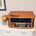 Lenco Retro Musikksenter med Platespiller, Bluetooth, FM/CD/USB, Tre