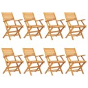 vidaXL Klappstoler 8 stk. 55x62x90 cm heltre teak