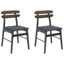  Spisestuestol 2 pcs Lys Brun og Svart Solid Gummitre