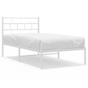 vidaXL Sengeramme i metall med hodegavl hvit 100x200 cm 8721012189041