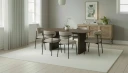 Richeto spisebord 180 cm med 6 Lucy spisestoler - Røkt eik / Greige bouclé