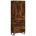  Highboard røkt eik 69,5x34x180 cm konstruert tre