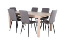 Venture Home Slider Spisegruppe Forlengningsbar 170 cm Rektangulær med 6 Windu Lyx Stoler Sort