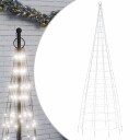 vidaXL Juletrelys på flaggstang 550 LED kaldhvit 300 cm
