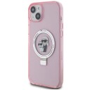 Karl Lagerfeld Hardcase iPhone 15/14/13 6.1" Rosa med Ringstativ og MagSafe