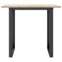  Spisebord O-ramme 80x80x75 cm heltre furu og støpejern 3282673