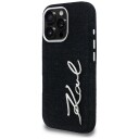 Karl Lagerfeld Denim Mobildeksel med Signaturlogo for iPhone 16 Pro - Svart