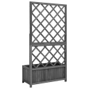 vidaXL Blomsterkasse med espalier svart 70x30x135 cm heltre gran