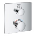 GROHE GROHTHERM DUSJTERMOSTAT FIRKANTET FOR INNBYGGING M/1 UTLØP KROM