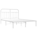 vidaXL Sengeramme i metall med sengegavl hvit 150x200 cm 8720845881726