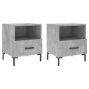 vidaXL Nattbord 2 stk betonggrå 40x35x47,5 cm konstruert tre
