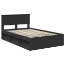  Sengestamme med hodegjerde Svart 120 x 190 cm Massiv furu
