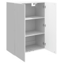 vidaXL Vegghengt skap Høgglans hvit 66 x 34,5 x 90 cm Konstruert tre