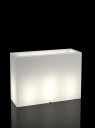 Design blomsterpotte MONUMO LUNGO GRANDE med belysning Hvit