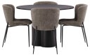 Venture Design Olivia & Modesto spisegruppe Beige/svart 4 stoler & bord 110 cm