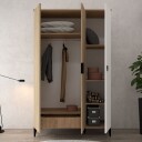 Garderobeskap Hanah Home Neva 123 x 200 x 52 cm Eik hvit   Eik og Hvit