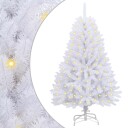 vidaXL Kunstig juletre med 150 LED Hvit 120 cm PVC og metall