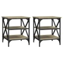 vidaXL Sidebord 2 stk sonoma eik 40x42x50 cm konstruert tre