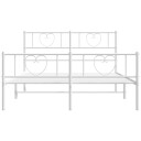  Sengeramme i metall med hode- og fotgavl hvit 120x190 cm 8721012048867