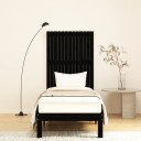 vidaXL Veggmontert sengegavl svart 82,5x3x110 cm heltre furu