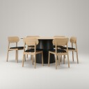 Decotique Social/elephant Spisegruppe 150 Cm Naturlig / Svart / Sort Skinn   Spisegrupper Eik   334041 334042 375895 375901