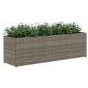  Plantekasser med 3 potter 2 stk grå 105x30x32 cm polyrotting