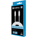 Sandberg 2m USB-C Ladekabel 60W Hvit