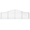 vidaXL Gabionkurver buede 13 stk 200x30x40/60 cm galvanisert jern