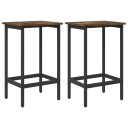 vidaXL Barstol 2 stk. Røkt Eik 40 x 32 x 74 cm Konstruert tre