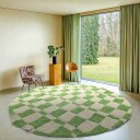 Rundt teppe   Maranello Natural Cotton Shaggy grønn Størrelse: Ø 160 cm