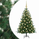 vidaXL Kunstig juletre med julekuler 150 cm 150 LED-lys Varmhvit
